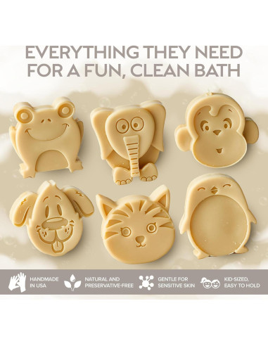 Jabón en Barra para Niños ZAAINA - Set de 6 Animales