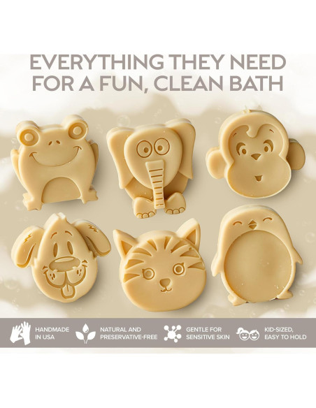 Jabón en Barra para Niños ZAAINA - Set de 6 Animales