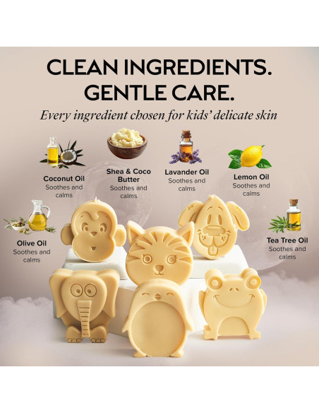 Jabón en Barra para Niños ZAAINA - Set de 6 Animales