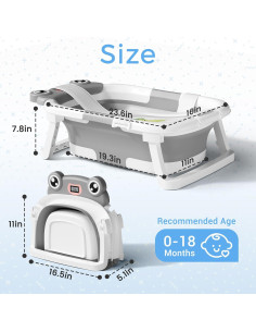 Conjunto de Baño y Entrenamiento para Bebés - Bañera Plegable y Inodoro 2
