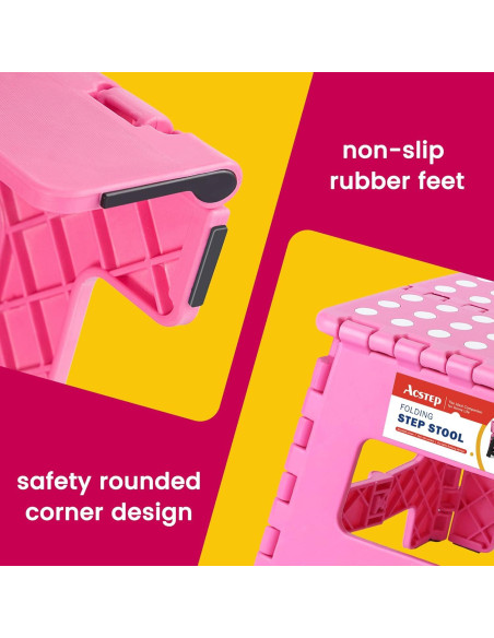 Taburete Plegable ACSTEP Rosa 22.9 cm Altura 136 kg Capacidad Taburete Plegable ACSTEP Rosa 22.9 cm Altura 136 kg Capacidad
