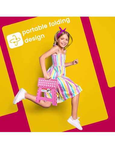 Taburete Plegable ACSTEP Rosa 22.9 cm Altura 136 kg Capacidad