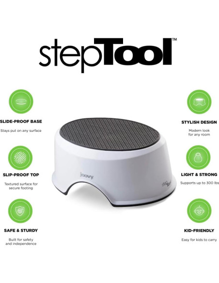 Taburete Joovy StepTool Antideslizante 15.88 cm Blanco 136 kg