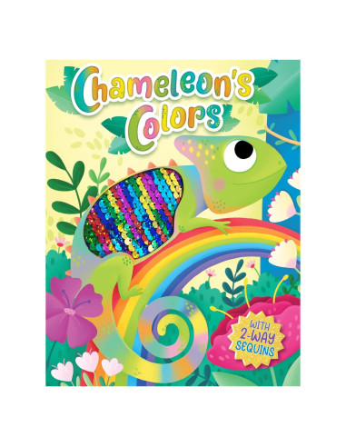 Chameleon's Colors - Children's Touch and Feel Storybook with 2-Way Sequins - Sensory Board Book