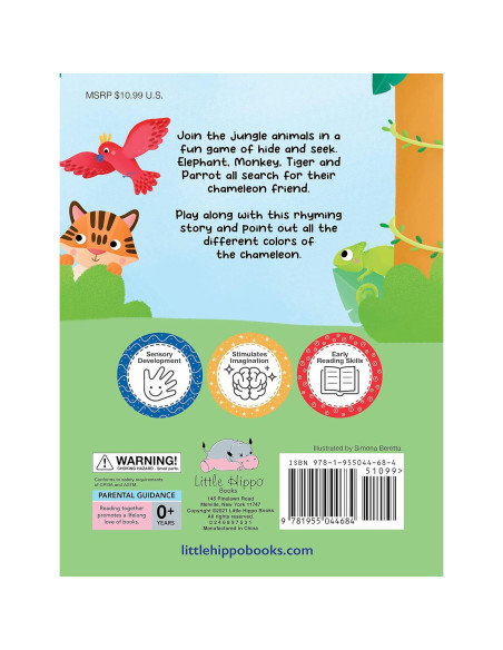 Chameleon's Colors - Children's Touch and Feel Storybook with 2-Way Sequins - Sensory Board Book