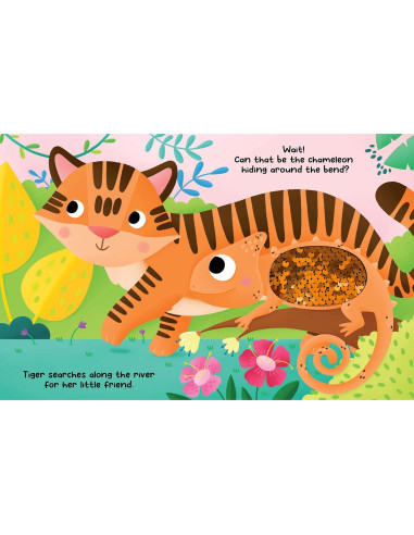Chameleon's Colors - Children's Touch and Feel Storybook with 2-Way Sequins - Sensory Board Book
