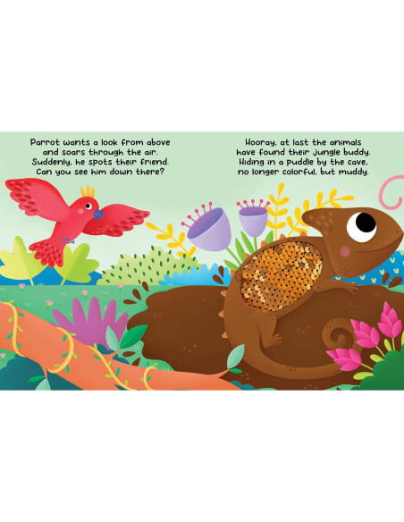 Chameleon's Colors - Children's Touch and Feel Storybook with 2-Way Sequins - Sensory Board Book