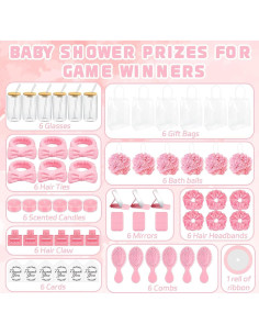 6 Sets de Premios Baby Shower Denylo Pro - Tazas, Peines, Espejos 2