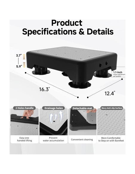 Escalera Ajustable TENGYI 272 kg Antideslizante Gris