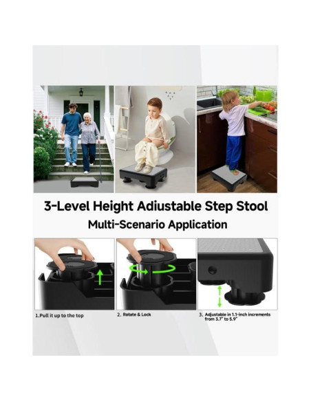 Escalera Ajustable TENGYI 272 kg Antideslizante Gris