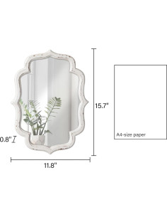 Espejo de Pared Vintage Sintosin 40.64x30.48 cm Rústico 2