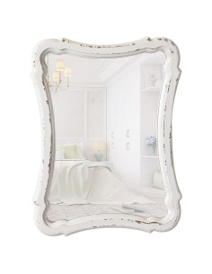 Espejo de Pared Vintage Sintosin 30x23 cm Blanco Rústico