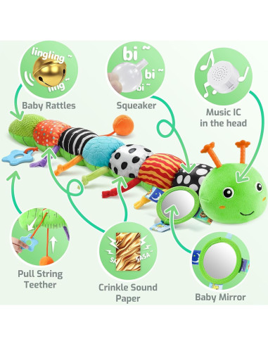 Juguete Sensorial para Bebés Sumobaby Oruga Verde 0-12 Meses