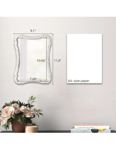 Espejo de Pared Vintage Sintosin 30x23 cm Blanco Rústico 2