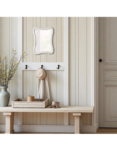 Espejo de Pared Vintage Sintosin 30x23 cm Blanco Rústico