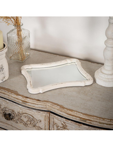 Espejo de Pared Vintage Sintosin 30x23 cm Blanco Rústico