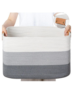 Cesta de Almacenamiento Grande danpinera 108L Algodón Gris
