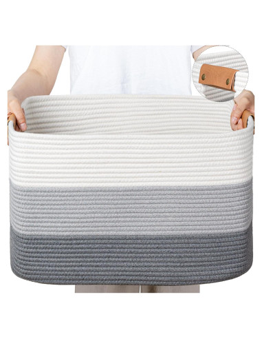 Cesta de Almacenamiento Grande danpinera 108L Algodón Gris