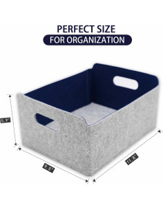 Cestas de Almacenamiento Welaxy Cubo Plegable 3 Piezas Fieltro 2