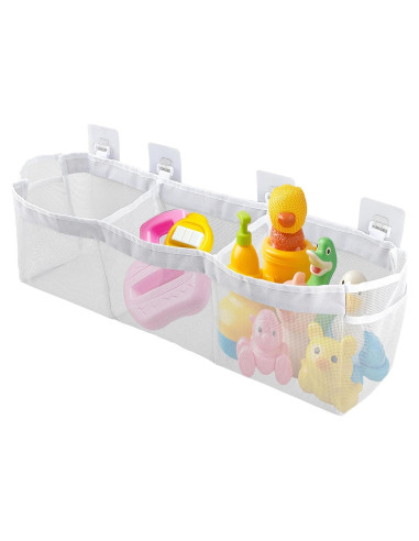 Organizador de Juguetes de Baño JIANWEI, 3 Compartimentos, Blanco