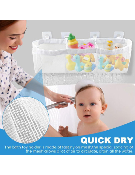 Organizador de Juguetes de Baño JIANWEI, 3 Compartimentos, Blanco