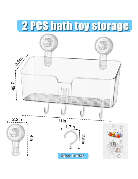 Soporte de Almacenamiento de Juguetes de Baño ERTIUANIO 2 Pcs