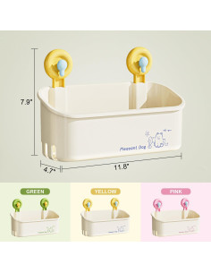 Almacenamiento de Juguetes de Baño CBJHPZ Amarillo con Ventosas 2