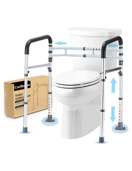 Barra de Seguridad para Inodoro Coelineao Ajustable Gris