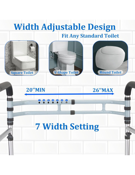 Barra de Seguridad para Inodoro Coelineao Ajustable Gris