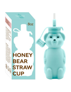 Taza de Pajita de Silicona Mootikar 8oz Libre de BPA Aqua