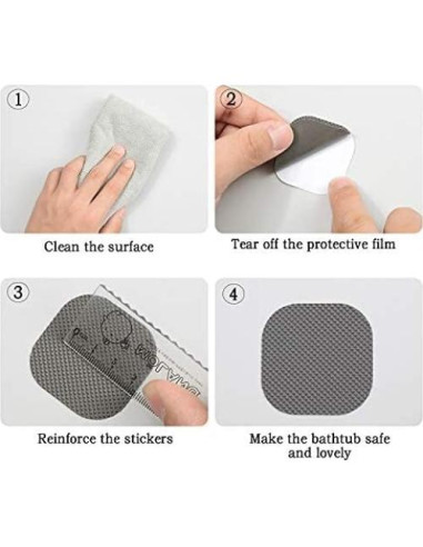 20 Piezas Stickers Antideslizantes Patelai para Baño 10x10 cm