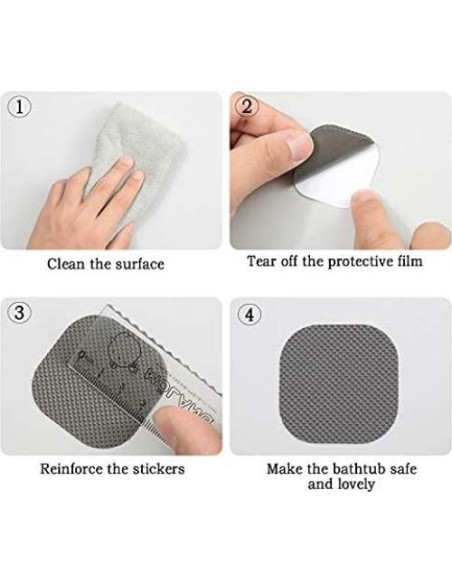 20 Piezas Stickers Antideslizantes Patelai para Baño 10x10 cm