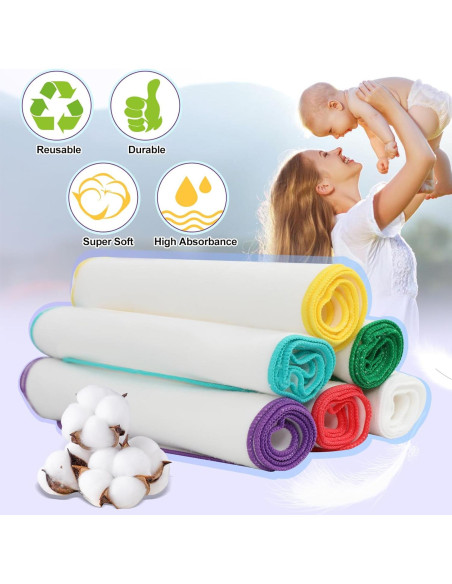 54 Toallitas de Tela Reutilizables para Bebés con Dispensador Negro