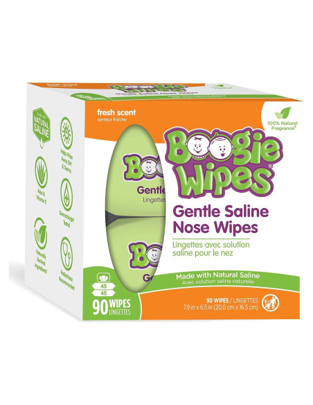 Toallitas Salinas para Bebés Nehemiah, 45 Unidades, Aloe y Vitamina E