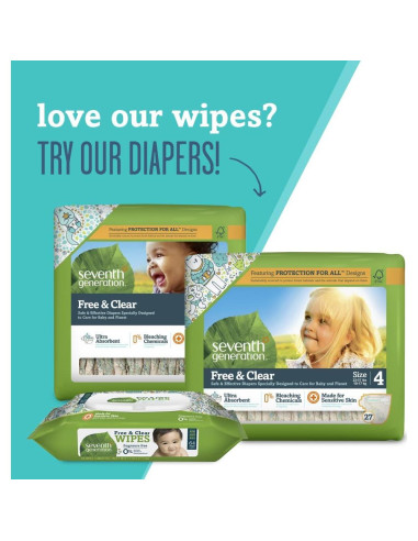 Toallitas para Bebés Seventh Generation Free & Clear 768 Unidades