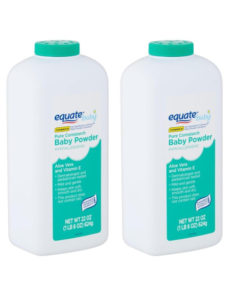 Polvo para Bebés Hipoalergénico Equate Almidón de Maíz 2x623g