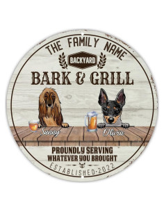 Cartel de Lata Personalizado Perro Afghan Hound y Toy Fox Terrier 30x30cm