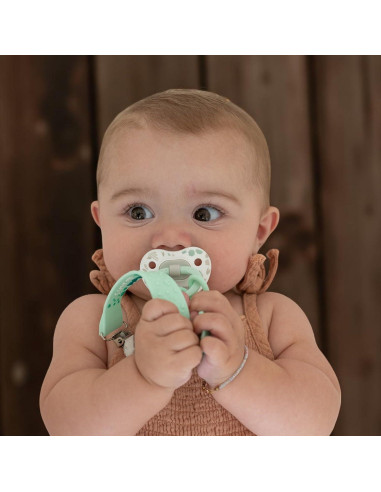 Set de 2 Clips de Chupete Baby Amy - Silicona Libre de BPA - Azul y Gris