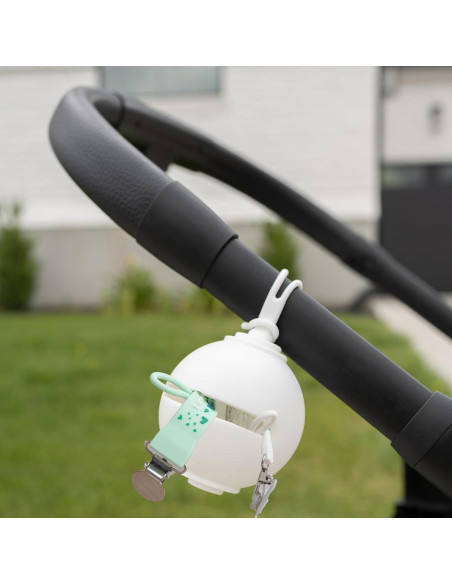 Set de 2 Clips de Chupete Baby Amy - Silicona Libre de BPA - Azul y Gris