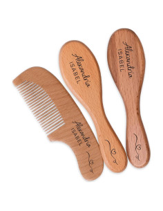 Juego de Cepillo y Peine de Madera Personalizado Kaira