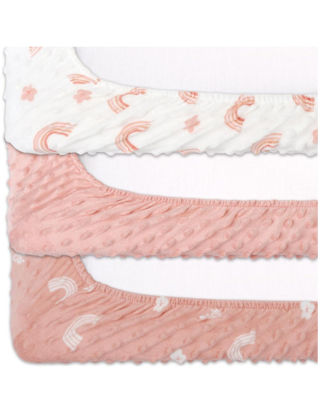 Juego de Fundas de Almohadilla para Cambiar The Peanutshell Rosa Minky Juego de Fundas de Almohadilla para Cambiar The Peanutshell Rosa Minky