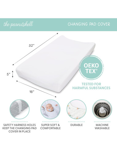 Juego de Fundas de Almohadilla para Cambiar The Peanutshell Rosa Minky