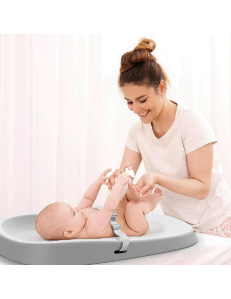 Almohadilla para Cambiar Bebés Bellababy Gris Impermeable 70x48 cm
