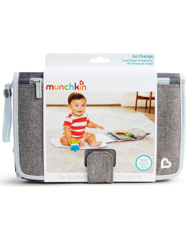 Kit de Cambio de Pañales Portátil Munchkin Gris con Almohadilla