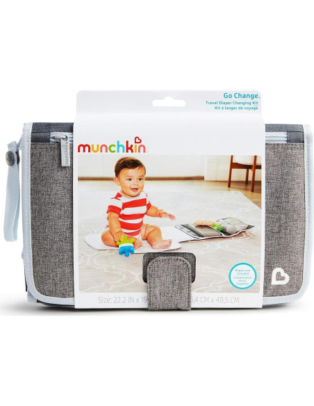 Kit de Cambio de Pañales Portátil Munchkin Gris con Almohadilla