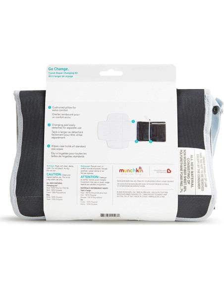 Kit de Cambio de Pañales Portátil Munchkin Gris con Almohadilla