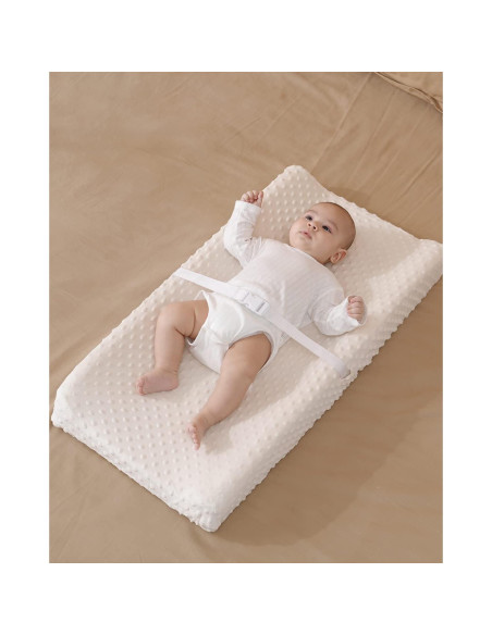 Funda de Cambiador Sólida Beige Minky 81x41 cm Lavable
