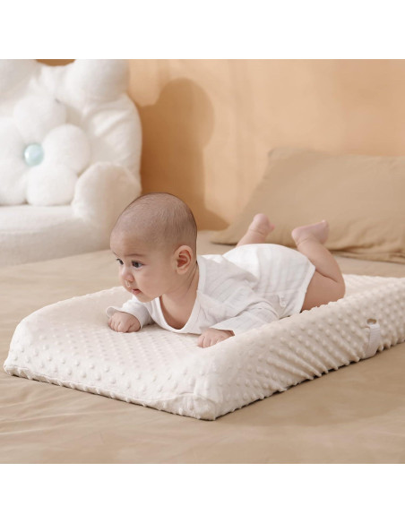 Funda de Cambiador Sólida Beige Minky 81x41 cm Lavable