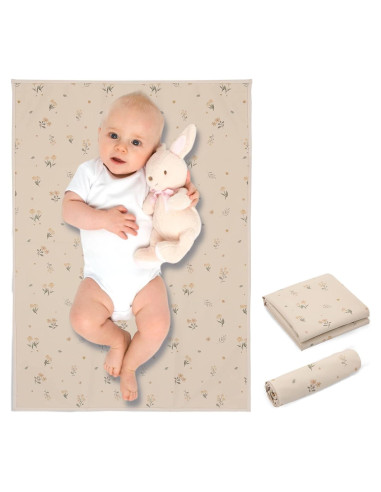 Alfombrilla de Cambio de Bebé Cuero Vegano Plegable 71x51cm