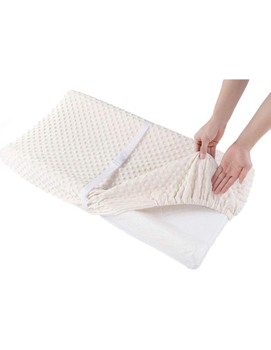 Funda de Cambiador Sólida Beige Minky 81x41 cm Lavable